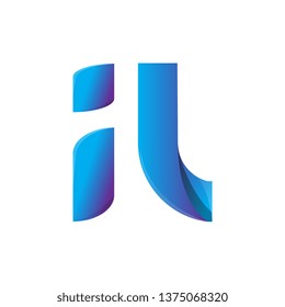 il circle lowercase design of alphabet letter combination with infinity suitable as a logo for a company or business - Vector