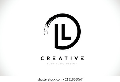 IL Circular Letter Logo with Circle Brush Design and White Background.