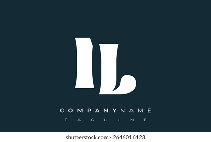 IL Creative Abstract Typography Logo Design. Elegant logo combining bold typography and creative shapes, ideal for branding and identity solutions.