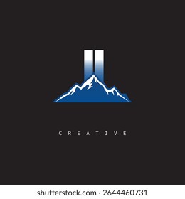 IL Creative Mountain Logo Bold Gradient Letter mark Branding Design for Business Outdoor Brands