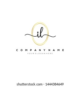 IL handwriting initial logo template vector.
