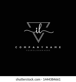 IL handwriting initial logo template vector.