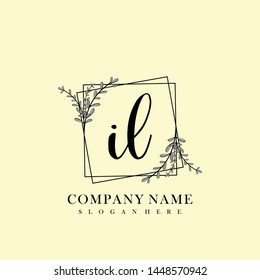 IL Initial beauty floral logo template