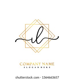 IL Initial Handwriting logo template vector