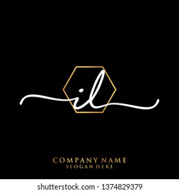 IL Initial handwriting logo template