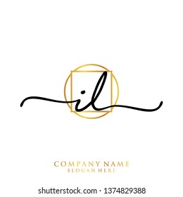 IL Initial handwriting logo template