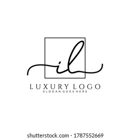 IL Vector de plantilla de logotipo de escritura manual inicial