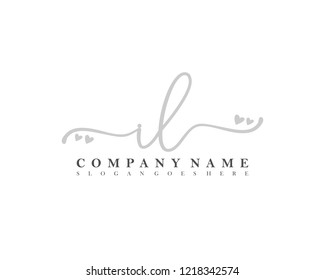 IL Initial handwriting logo vector