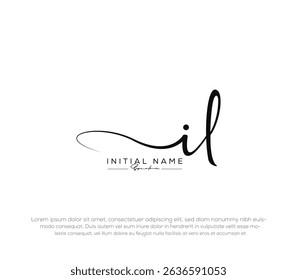 il initial letter handwriting and signature logo
