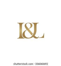 I&L Initial logo. Ampersand monogram golden logo