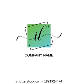 IL Initial logo handwriting typographic template