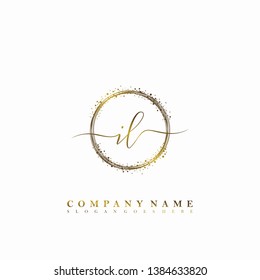 IL Initial luxury handwriting logo vector