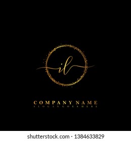 IL Initial luxury handwriting logo vector