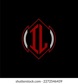 IL initial monogram logo for gaming with Gemoteric line shape style design on isolated background