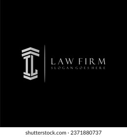 IL initial monogram logo lawfirm with pillar design