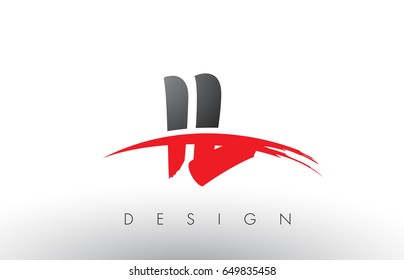 IL I L Brush Logo Letters Design with Red and Black Colors and Brush Letter Concept.