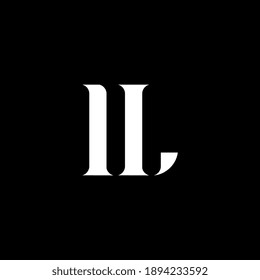 IL I L letter logo design. Initial letter IL uppercase monogram logo white color. IL logo, I L design. IL, I L