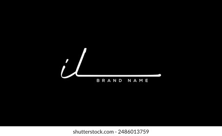 IL letter beauty handwriting vector logo. 
