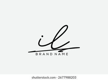 IL letter elegant cursive beauty handwriting logo.