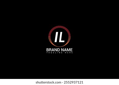 Diseño del logotipo de la letra de IL sobre fondo negro. Concepto de logotipo de letra de iniciales creativas de IL. Diseño único de IL.