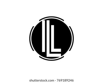 IL letter logo round black