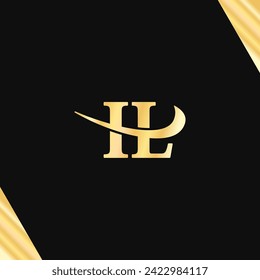 I.L letter Minimalist Logo Luxury logotype serif typography vector of business initial name art design