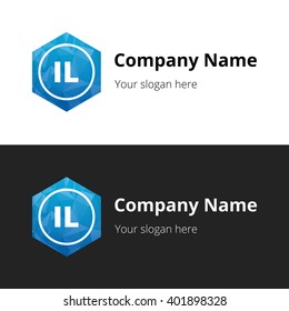IL Letters , Abstract Polygonal Background Logo, design for Corporate Business Identity, Alphabet letter