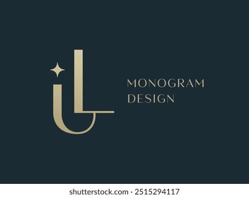 IL or LI letter logo icon design. Classic style luxury initials monogram.