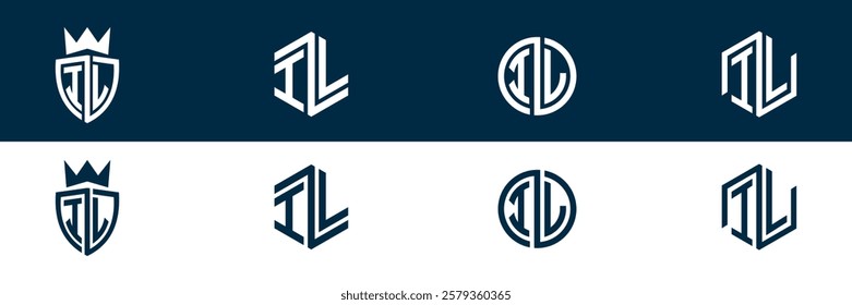 IL LI letter logo set design
