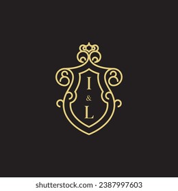 Logotipo inicial de la línea IL vintage en un diseño profesional de alta calidad que se imprimirá en cualquier medio de impresión