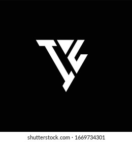 IL Logo letter monogram with triangle shape design template isolated on black background