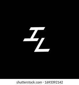 IL logo monogram with up to down style modern design template isolated on black background