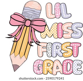 il miss firest, second, third, fourth , pre-k, fifth grade,  Lil miss second grade, Little, Coquette pincel, Dalmatian dots, checkered, leopard, back to school, 100 days, cheetah print, of, doddle bri