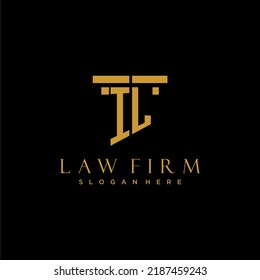 Logotipo inicial del monograma IL para la firma de abogados con diseño de hitos