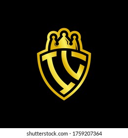 logotipo de monograma IL con plantilla de diseño de estilo de escudo y corona aislado en fondo negro