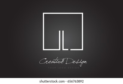 IL Square Framed Letter Logo Design Vector with Black and White Colors.