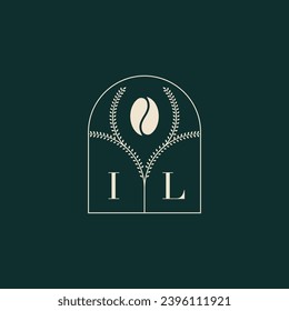 IL Diseño de logotipo único y simple combinación de letras y grano de café