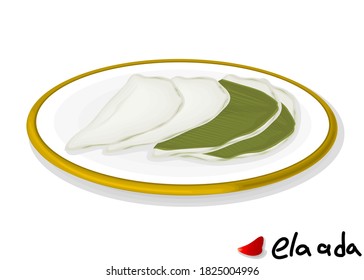 ila ada or ela ada indian Sweet Dish Food Vector