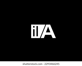 ILA Logo and Graphics design vector art, Icons isolated on black background