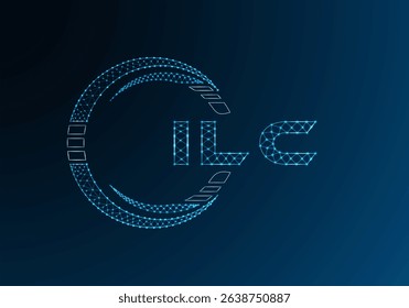 ILC low poly letter logo vector design. ILC lower poly logo design. Low poly logo.