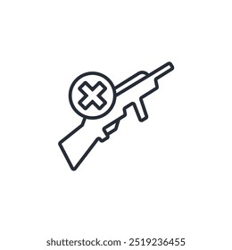 icono de arma ilegal. Vector. Trazo editable. signo de estilo lineal para uso Diseño web, logotipo. Ilustración de símbolo.