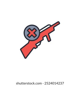 Symbol für illegale Waffen. vector.Editable stroke.linear style Zeichen zur Verwendung Web-Design, logo.Symbol-Illustration.