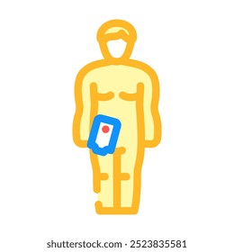 ileostomia cirurgia cor ícone vetor. sinal de cirurgia ileostomia. ilustração símbolo isolado