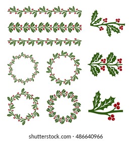 Ilex aquifolium decor, also known Christmas holly or European holly