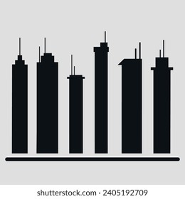 ilhouette of city landscape. Vector on a gray background	