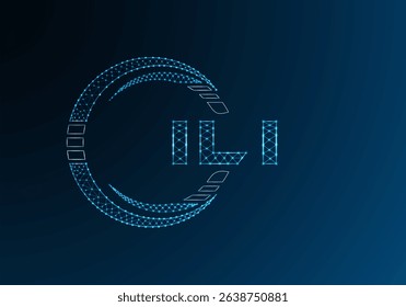 ILI low poly letter logo vector design. ILI lower poly logo design. Low poly logo.