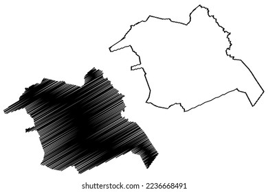 Iliatenco municipality (Free and Sovereign State of Guerrero, Mexico, United Mexican States) map vector illustration, scribble sketch Iliatenco map