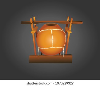 Ilimba Drum; A One-note Gourd Resonated Xylophone, Is A Traditional Musical Instrument In Congo, Zambia, Zimbabwe, Angola And Mozambique Related To The Reverence Of Ancestral Spirits.