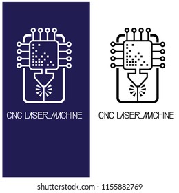 Iliumustration consisting of two CNC machine images in the form of a symbol or logo. Laser cutting, engraving.
