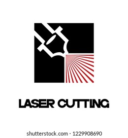 

Iliumustration consisting of two CNC machine images in the form of a symbol or logo. Laser cutting, engraving.